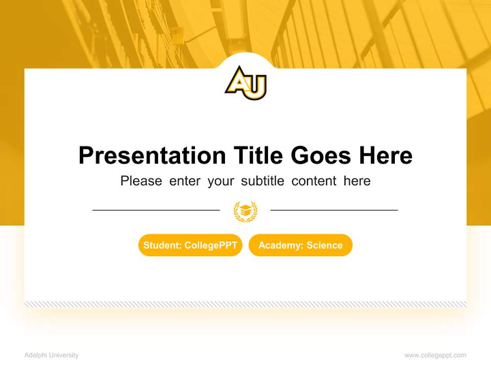 Adelphi University National Scholarship Defense PPT Template4:3 ratio PPT effect preview image4