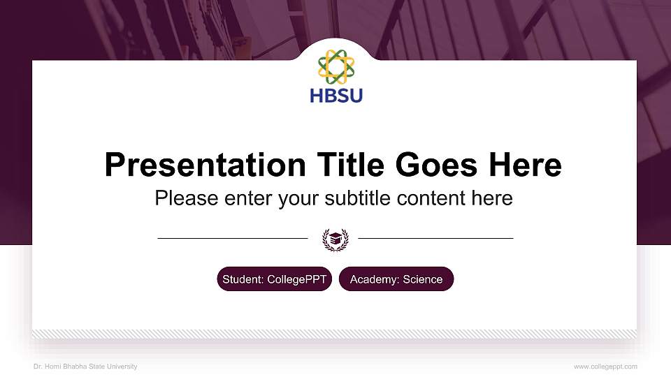 Dr. Homi Bhabha State University National Scholarship Defense PPT Template16:9 ratio PPT effect preview image