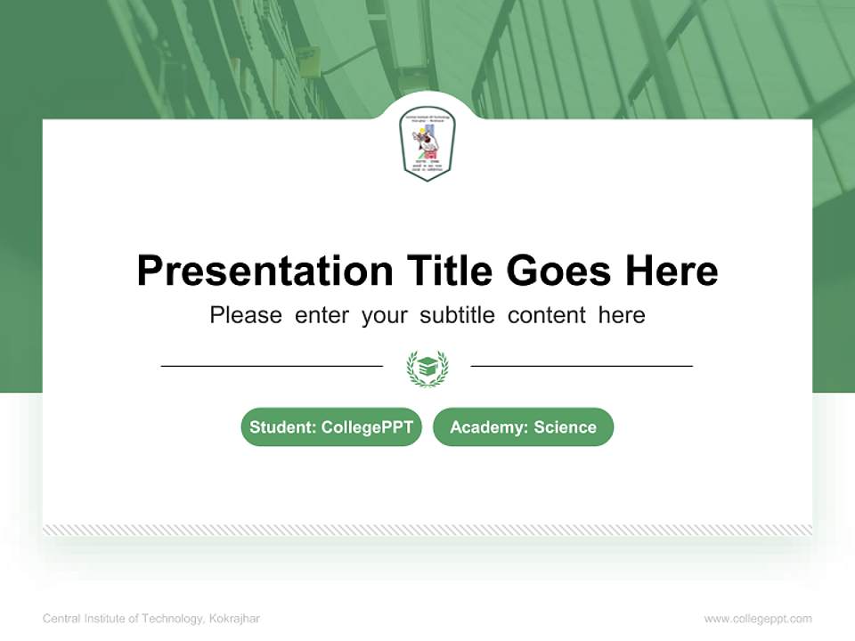 Central Institute of Technology, Kokrajhar National Scholarship Defense PPT Template4:3 ratio PPT effect preview image4