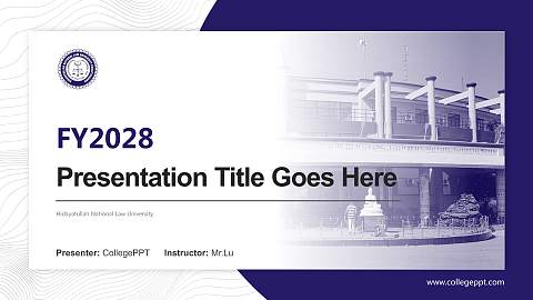 Hidayatullah National Law University Academic Presentation/Research Findings Report PPT Template