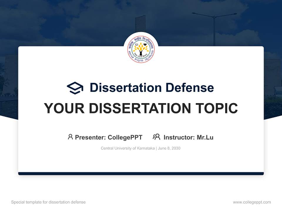 Central University of Karnataka Graduation Thesis Defense PPT Template4:3 ratio PPT effect preview image7
