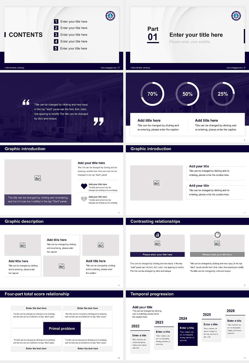 Indian Maritime University Thesis Proposal/Graduation Defense PPT Template16:9 ratio PPT effect preview image2