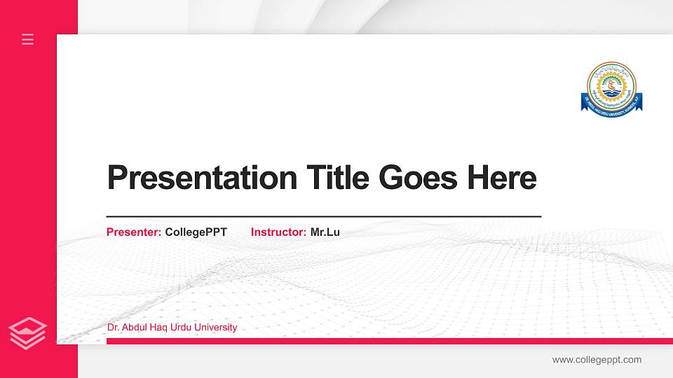 Dr. Abdul Haq Urdu University Thesis Proposal/Graduation Defense PPT Template16:9 ratio PPT effect preview image1