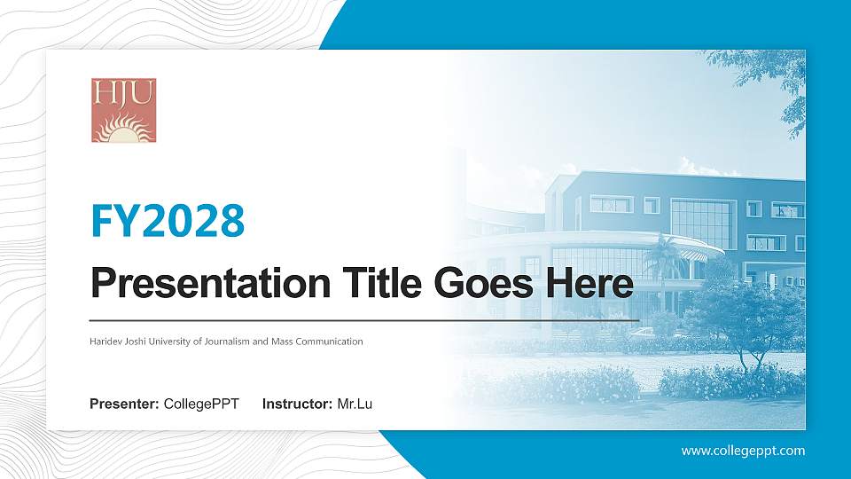 Haridev Joshi University of Journalism and Mass Communication Academic Presentation/Research Findings Report PPT Template16:9 ratio PPT effect preview image