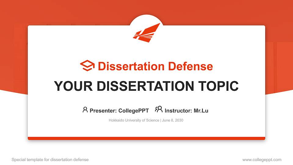 Hokkaido University of Science Graduation Thesis Defense PPT Template16:9 ratio PPT effect preview image