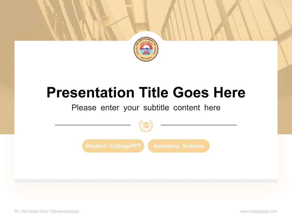 Dr. Harisingh Gour Vishwavidyalaya National Scholarship Defense PPT Template4:3 ratio PPT effect preview image4