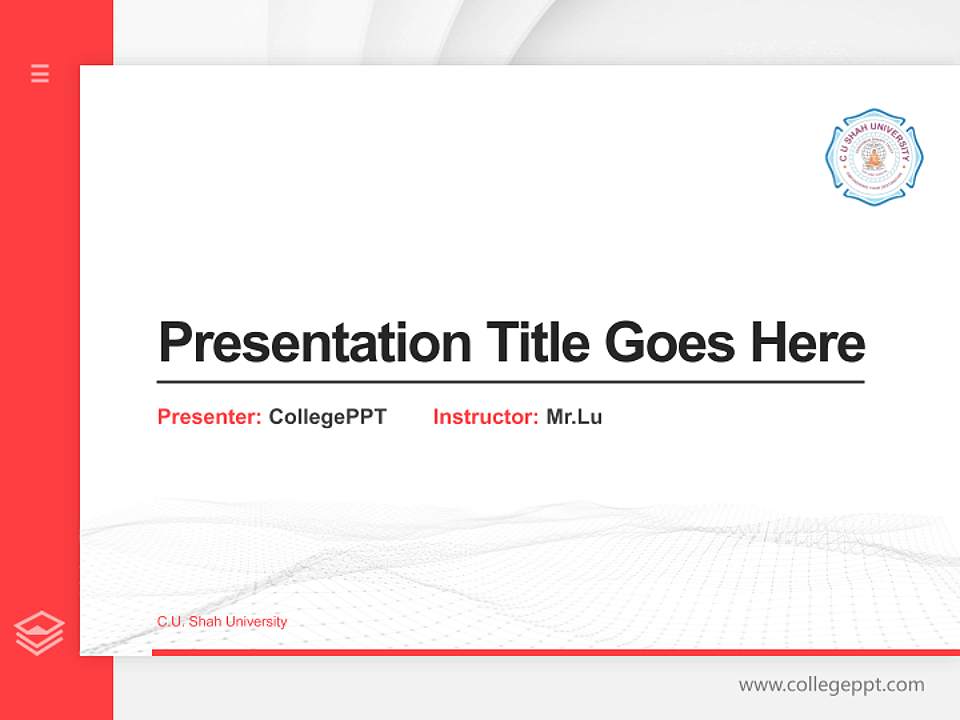 C.U. Shah University Thesis Proposal/Graduation Defense PPT Template4:3 ratio PPT effect preview image5