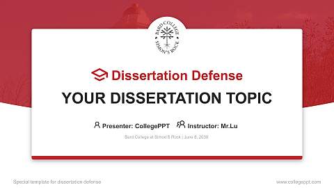Bard College at Simon’S Rock Graduation Thesis Defense PPT Template
