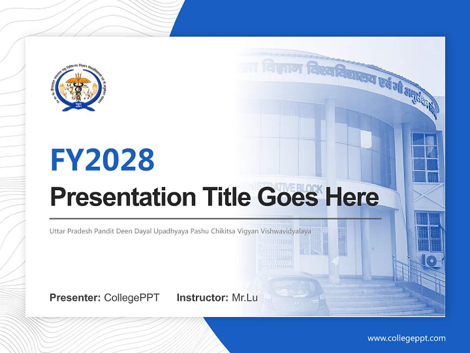Uttar Pradesh Pandit Deen Dayal Upadhyaya Pashu Chikitsa Vigyan Vishwavidyalaya Academic Presentation/Research Findings Report PPT Template4:3 ratio PPT effect preview image5