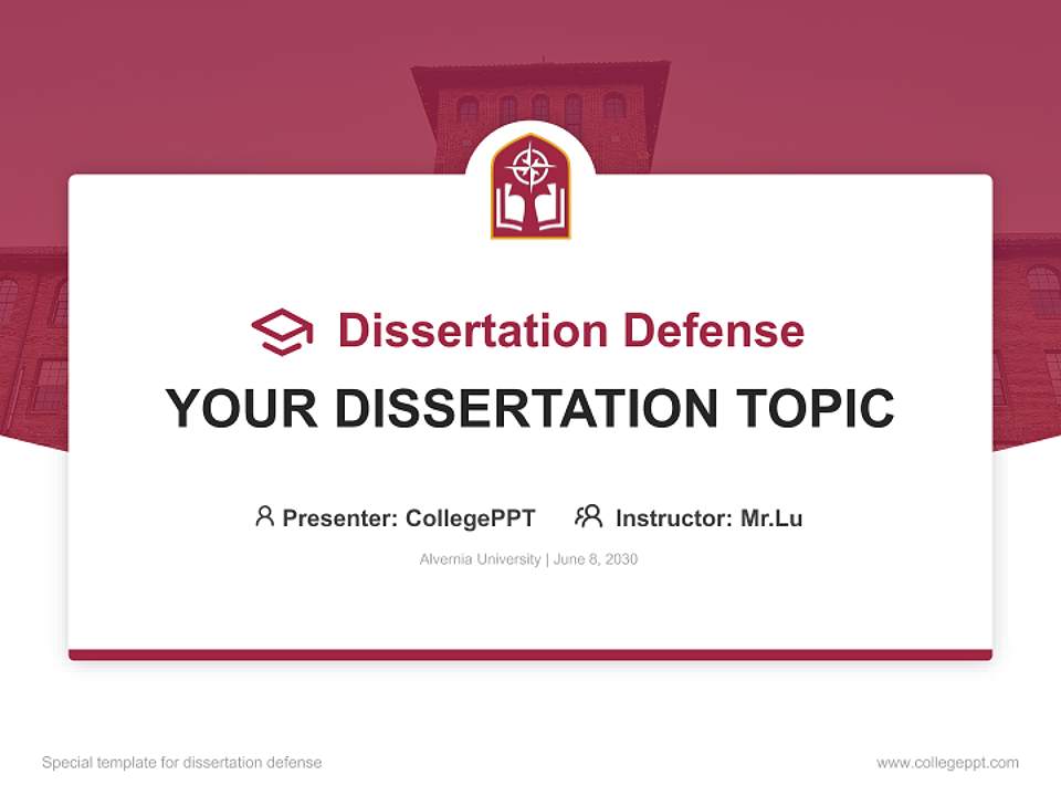 Alvernia University Graduation Thesis Defense PPT Template4:3 ratio PPT effect preview image7