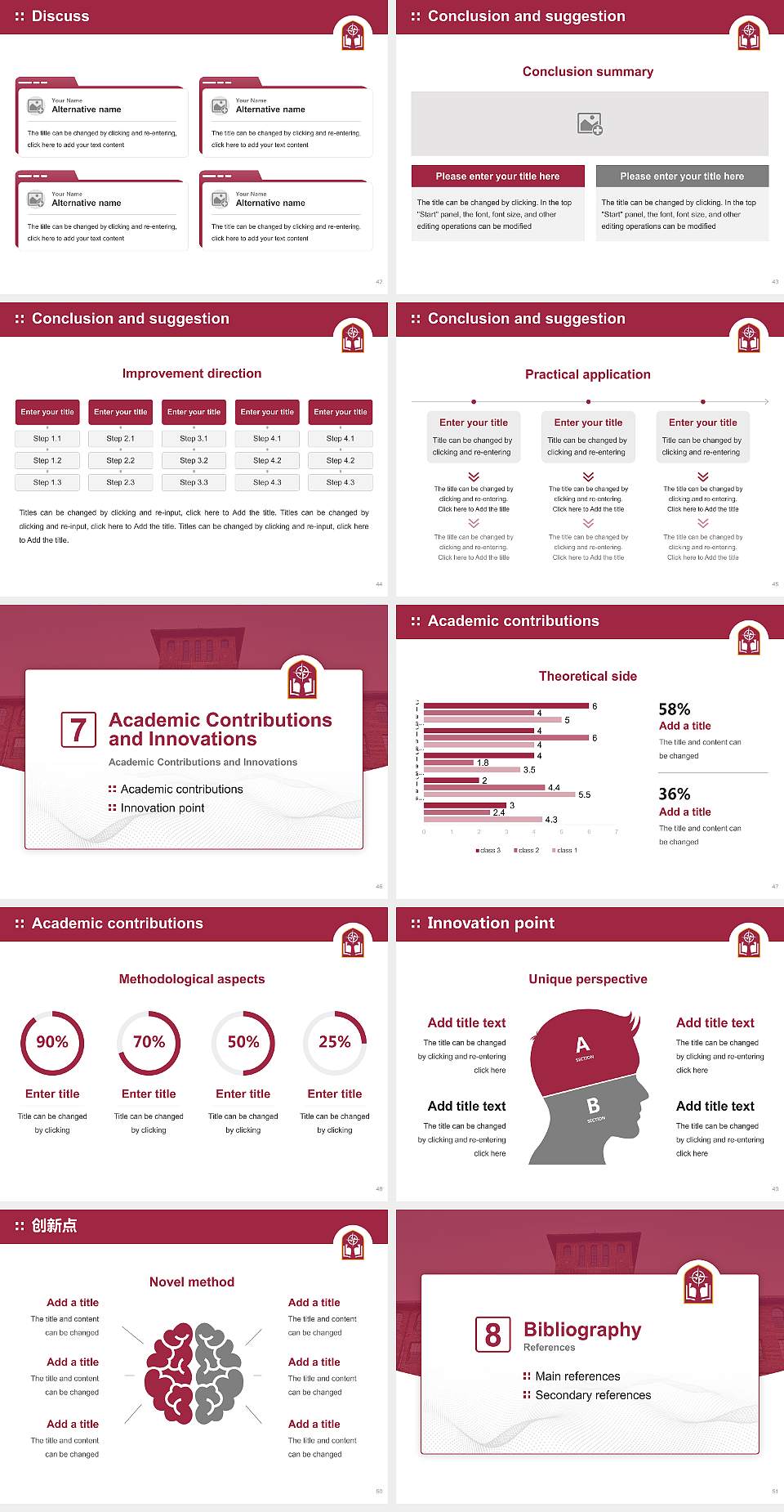 Alvernia University Graduation Thesis Defense PPT Template4:3 ratio PPT effect preview image6