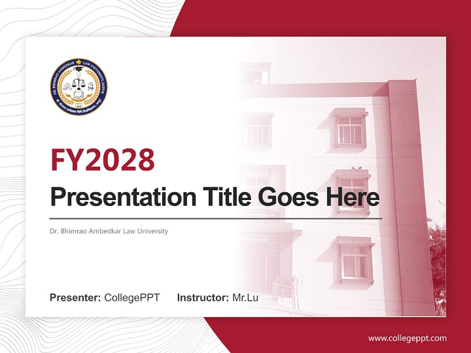 Dr. Bhimrao Ambedkar Law University Academic Presentation/Research Findings Report PPT Template4:3 ratio PPT effect preview image5