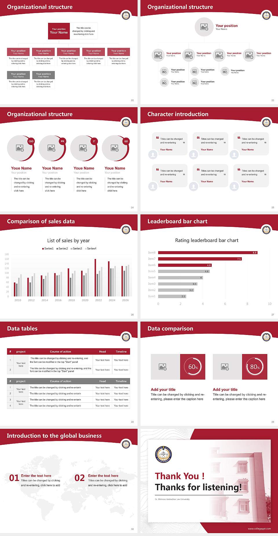 Dr. Bhimrao Ambedkar Law University Academic Presentation/Research Findings Report PPT Template4:3 ratio PPT effect preview image4