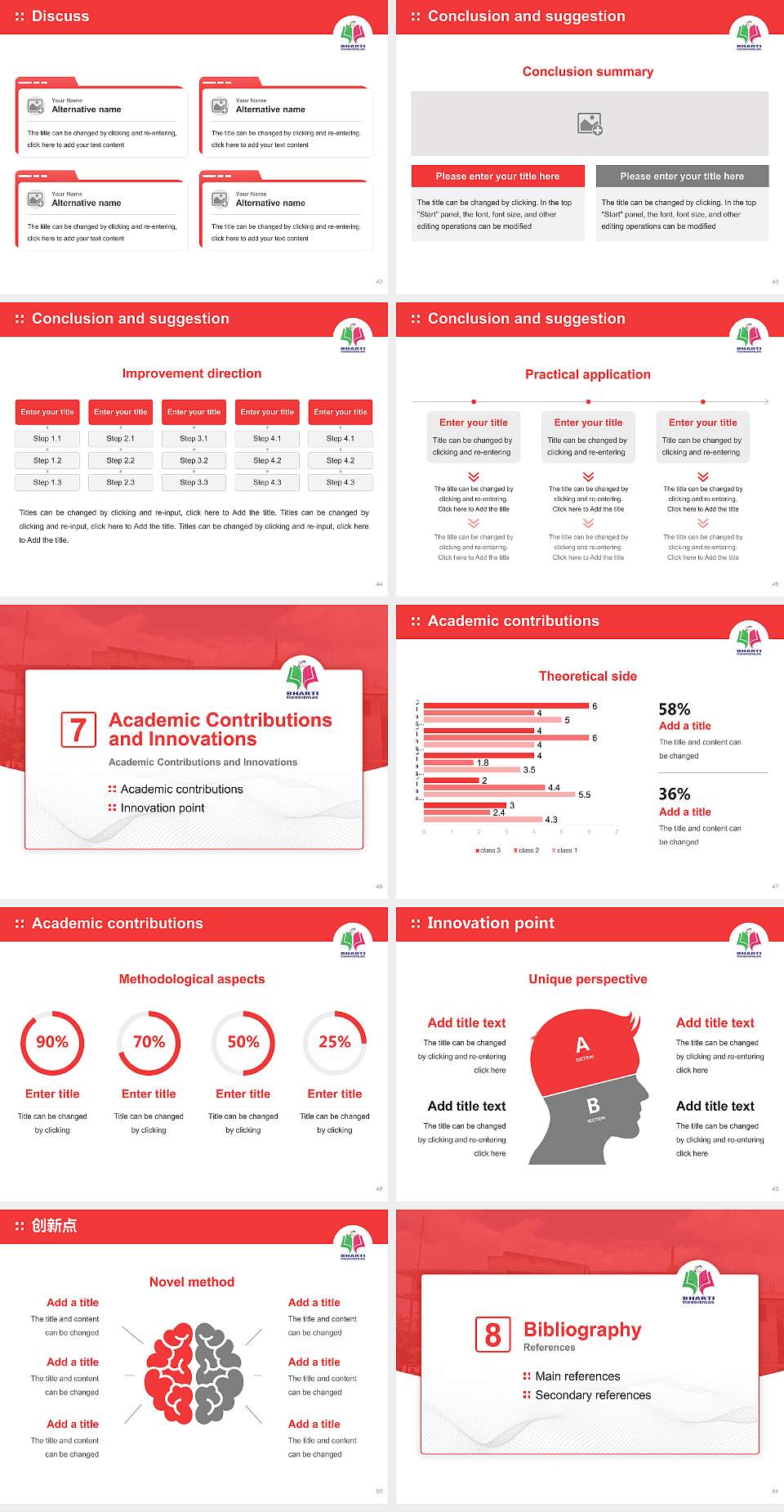 Bharti Vishwavidyalaya Graduation Thesis Defense PPT Template4:3 ratio PPT effect preview image6