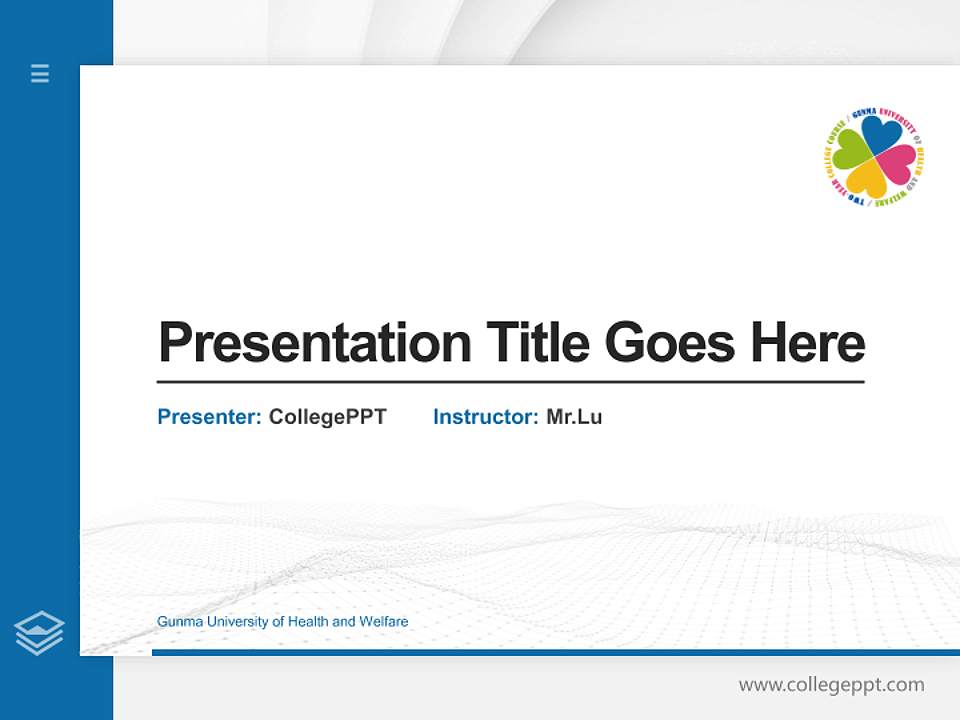 Gunma University of Health and Welfare Thesis Proposal/Graduation Defense PPT Template4:3 ratio PPT effect preview image5