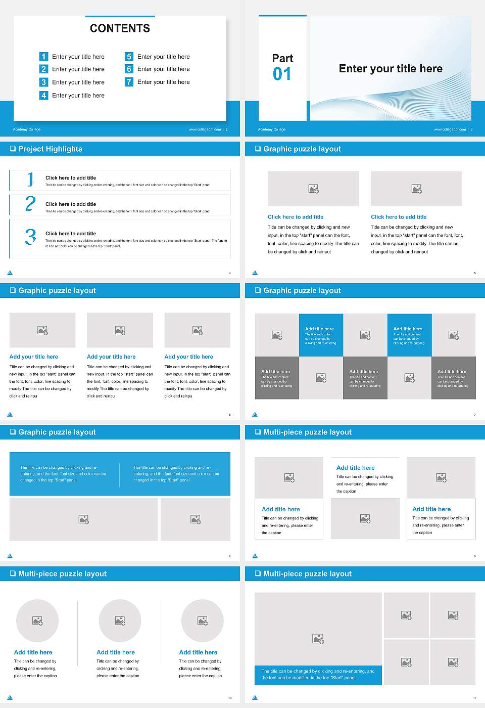 Academy College General Purpose PPT Template16:9 ratio PPT effect preview image2