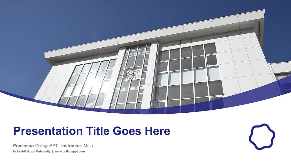 Hokkai-Gakuen University Course/Courseware Creation PPT Template16:9 ratio PPT effect preview image