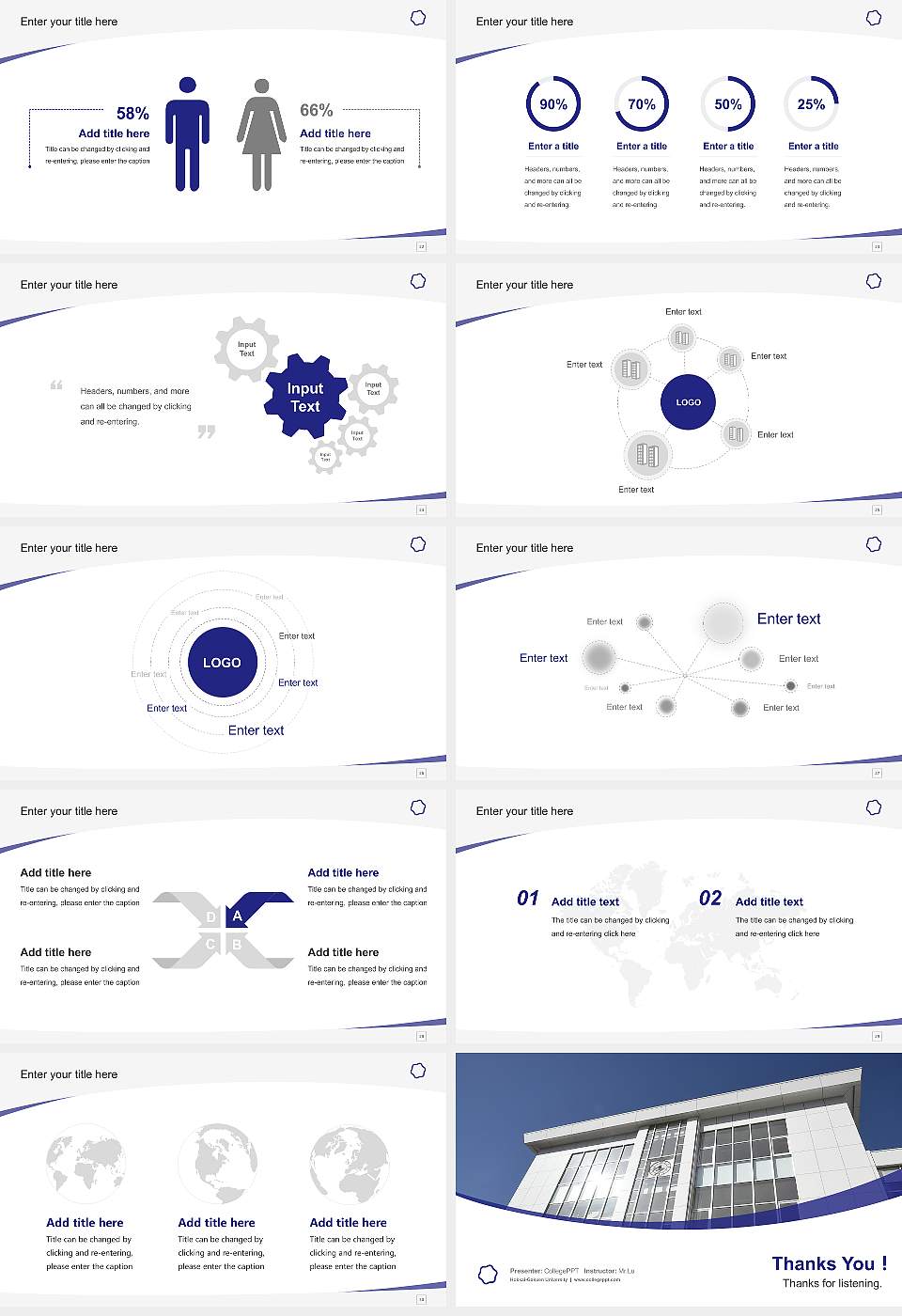 Hokkai-Gakuen University Course/Courseware Creation PPT Template16:9 ratio PPT effect preview image4