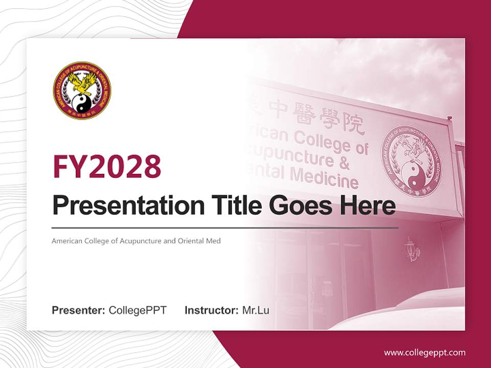 American College of Acupuncture and Oriental Med Academic Presentation/Research Findings Report PPT Template4:3 ratio PPT effect preview image5