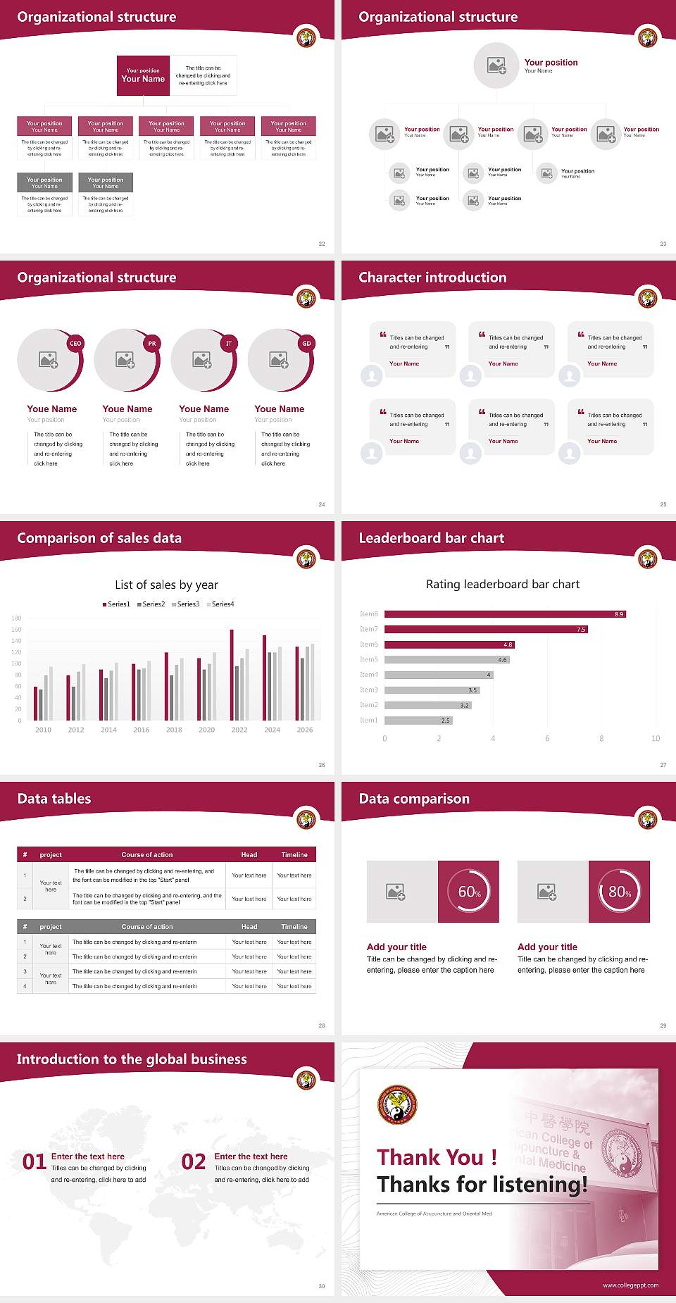 American College of Acupuncture and Oriental Med Academic Presentation/Research Findings Report PPT Template4:3 ratio PPT effect preview image4