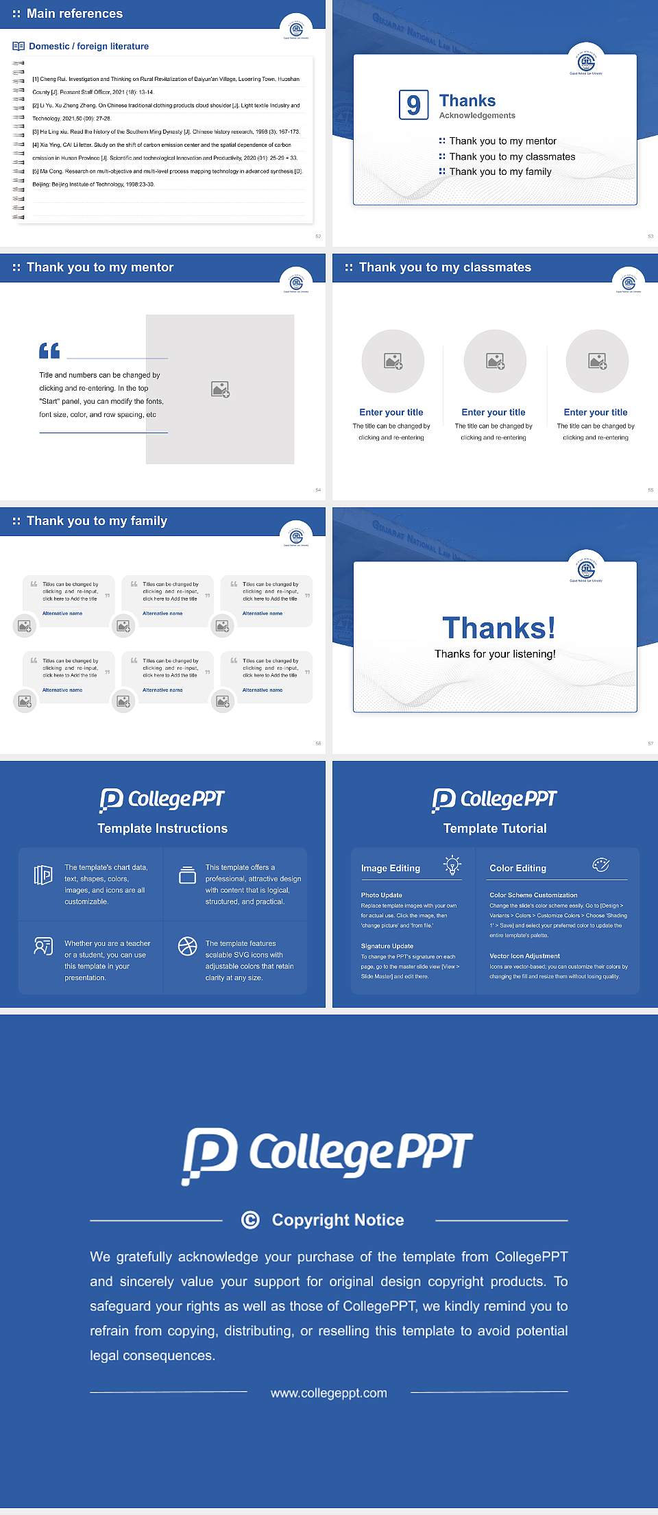 Gujarat National Law University Graduation Thesis Defense PPT Template4:3 ratio PPT effect preview image7