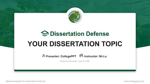 Hiroshima University Graduation Thesis Defense PPT Template