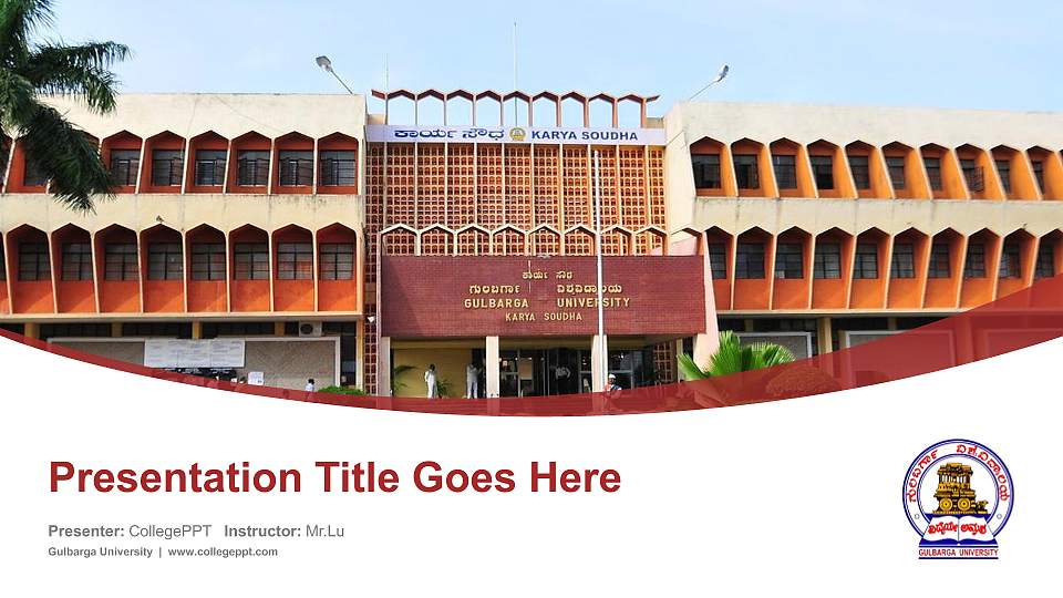 Gulbarga University Course/Courseware Creation PPT Template16:9 ratio PPT effect preview image
