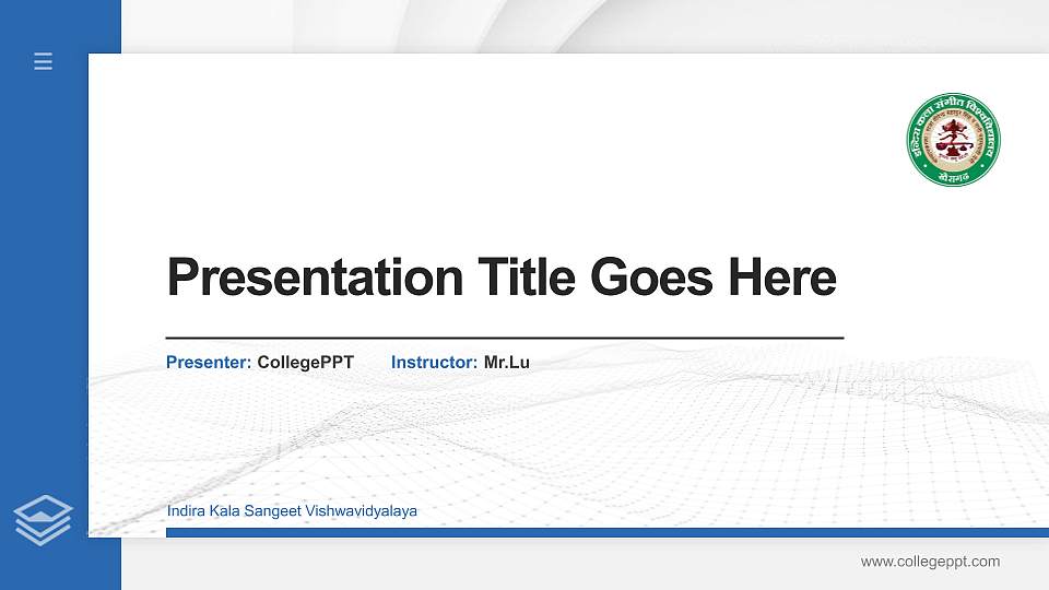 Indira Kala Sangeet Vishwavidyalaya Thesis Proposal/Graduation Defense PPT Template16:9 ratio PPT effect preview image