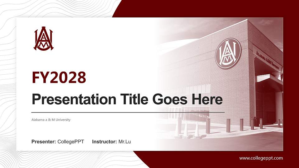 Alabama a & M University Academic Presentation/Research Findings Report PPT Template16:9 ratio PPT effect preview image