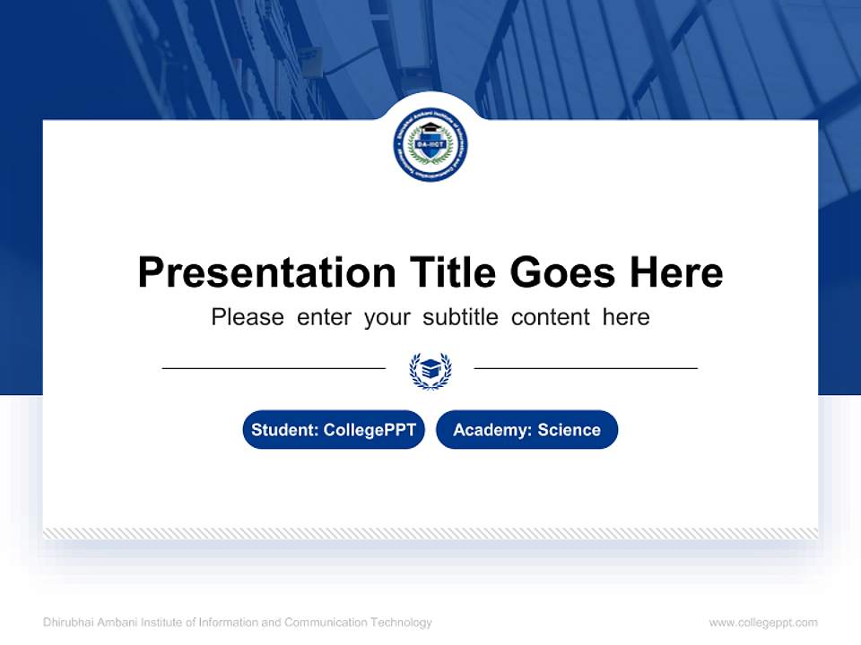Dhirubhai Ambani Institute of Information and Communication Technology National Scholarship Defense PPT Template4:3 ratio PPT effect preview image4