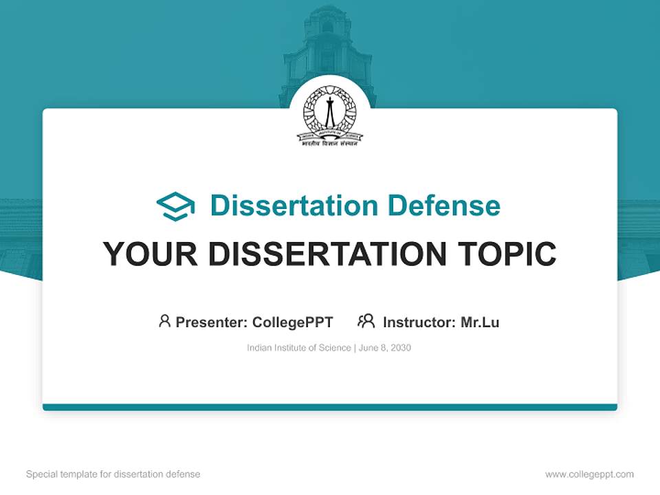 Indian Institute of Science Graduation Thesis Defense PPT Template4:3 ratio PPT effect preview image7