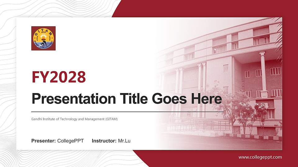 Gandhi Institute of Technology and Management (GITAM) Academic Presentation/Research Findings Report PPT Template16:9 ratio PPT effect preview image