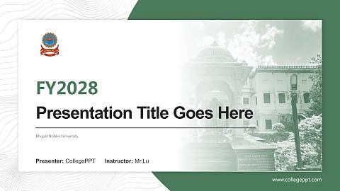 Bhupal Nobles University Academic Presentation/Research Findings Report PPT Template