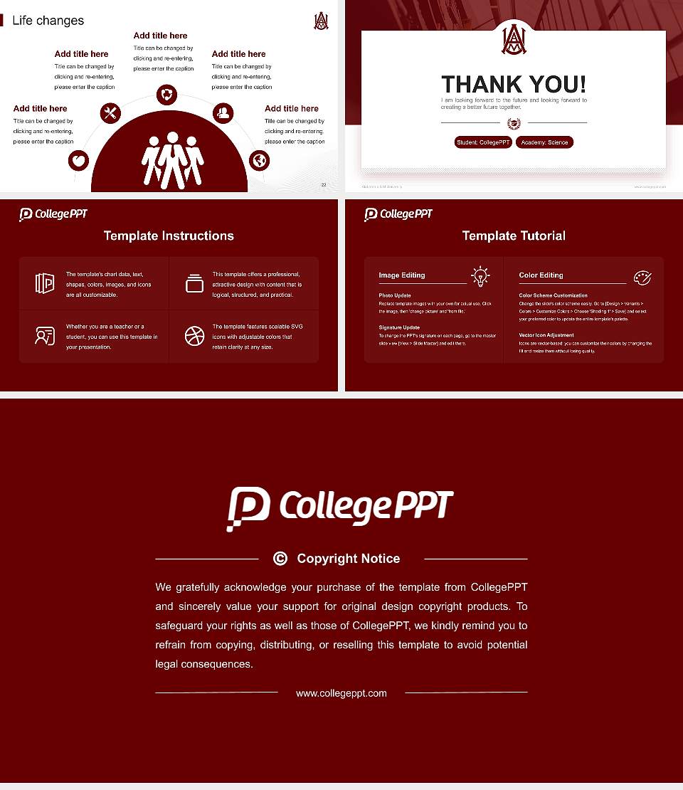 Alabama a & M University National Scholarship Defense PPT Template16:9 ratio PPT effect preview image4
