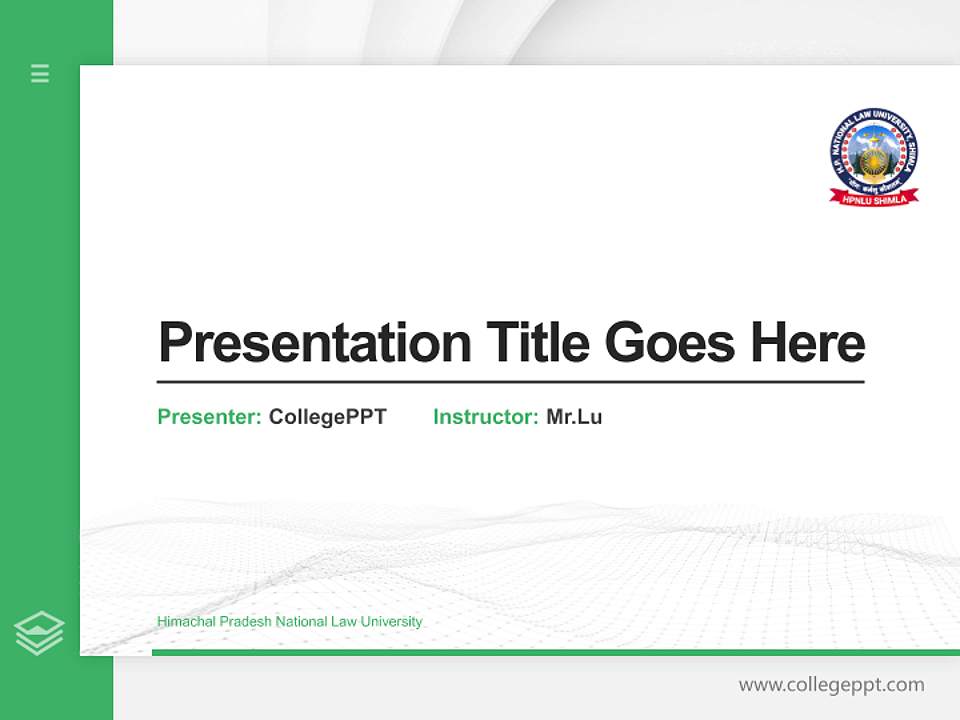 Himachal Pradesh National Law University Thesis Proposal/Graduation Defense PPT Template4:3 ratio PPT effect preview image5