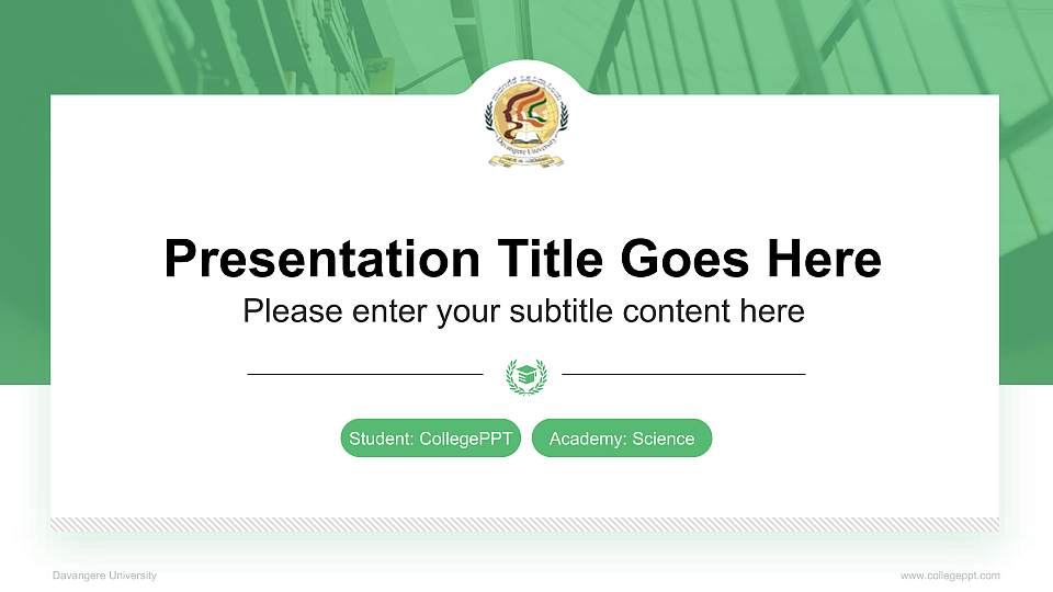 Davangere University National Scholarship Defense PPT Template16:9 ratio PPT effect preview image