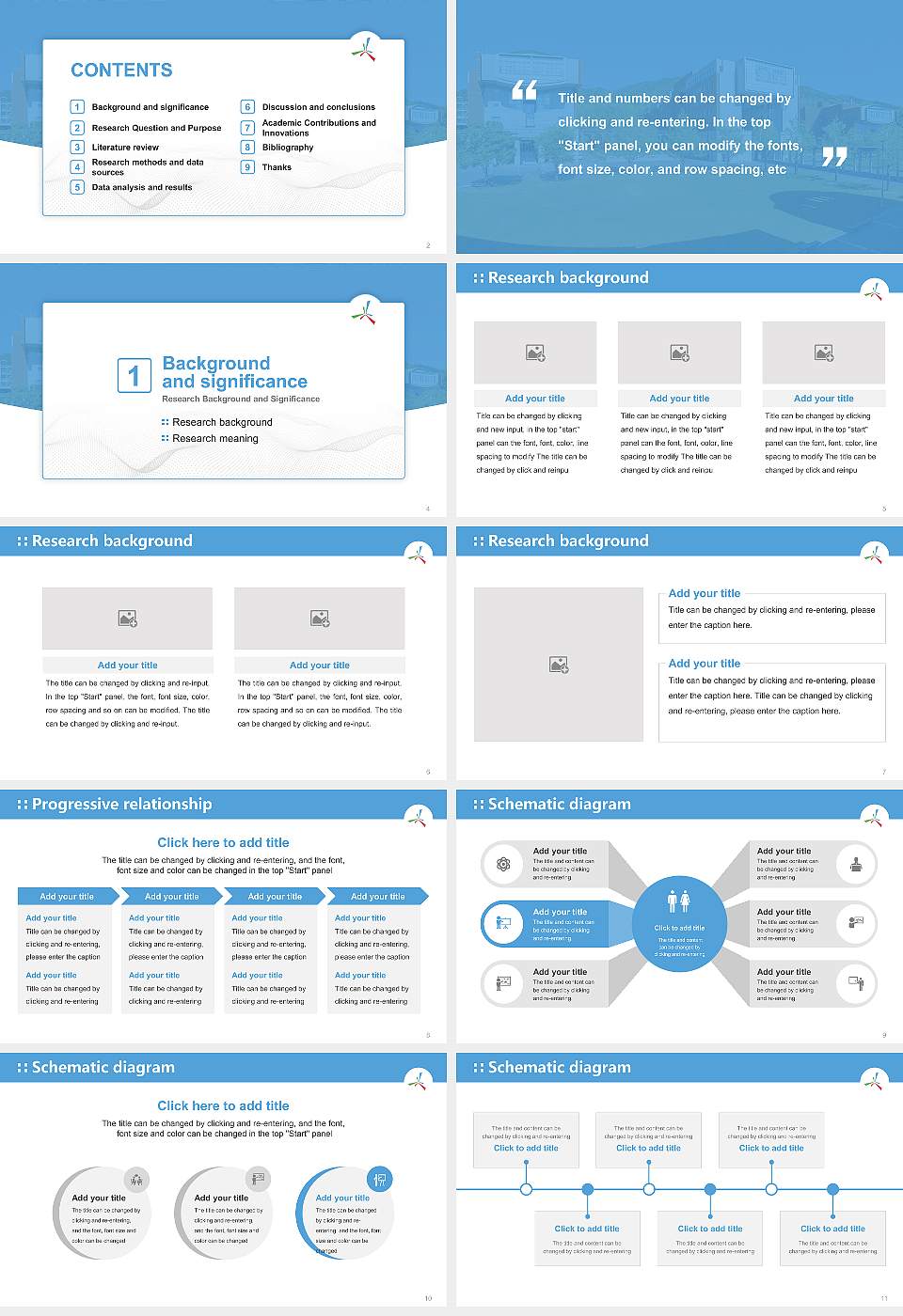 Hiroshima City University Graduation Thesis Defense PPT Template16:9 ratio PPT effect preview image2