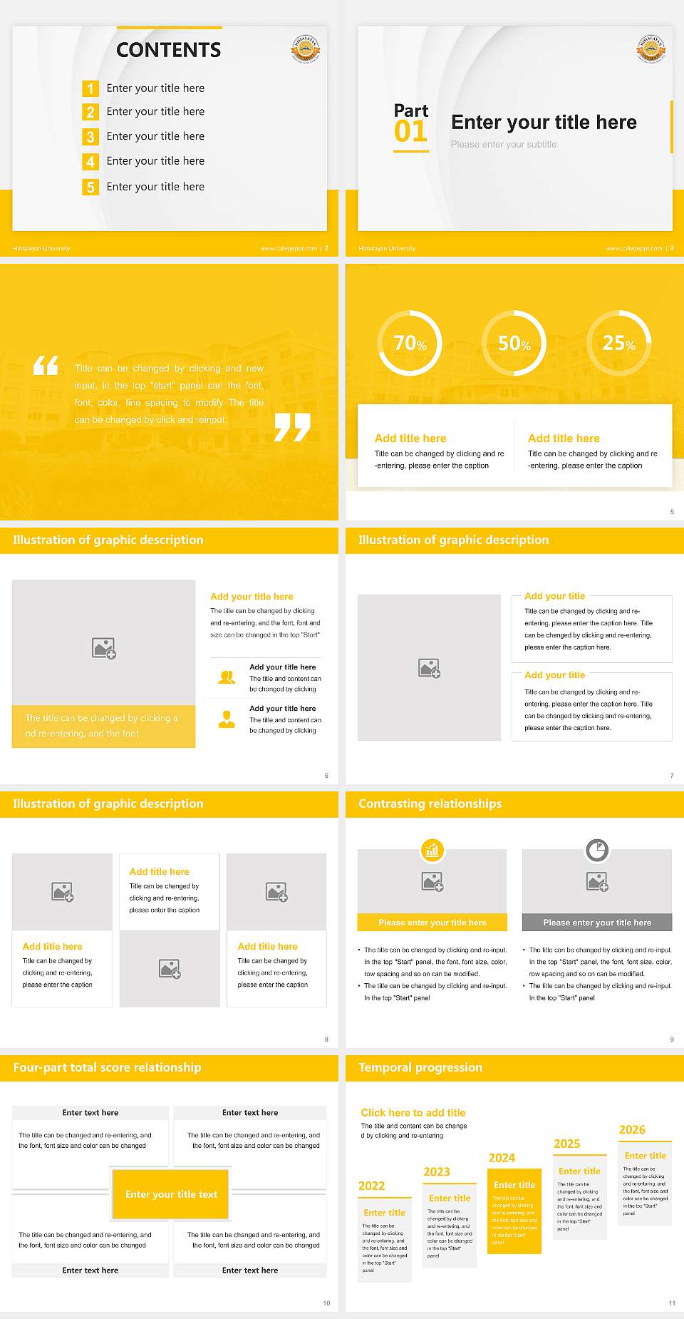 Himalayan University Thesis Proposal/Graduation Defense PPT Template4:3 ratio PPT effect preview image2