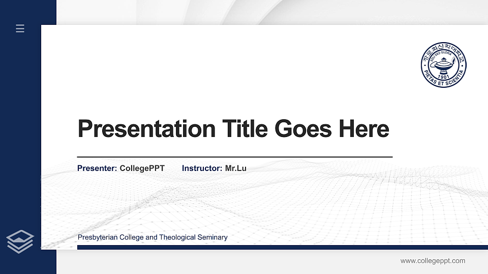 Presbyterian College and Theological Seminary Thesis Proposal/Graduation Defense PPT Template_Slide preview image1