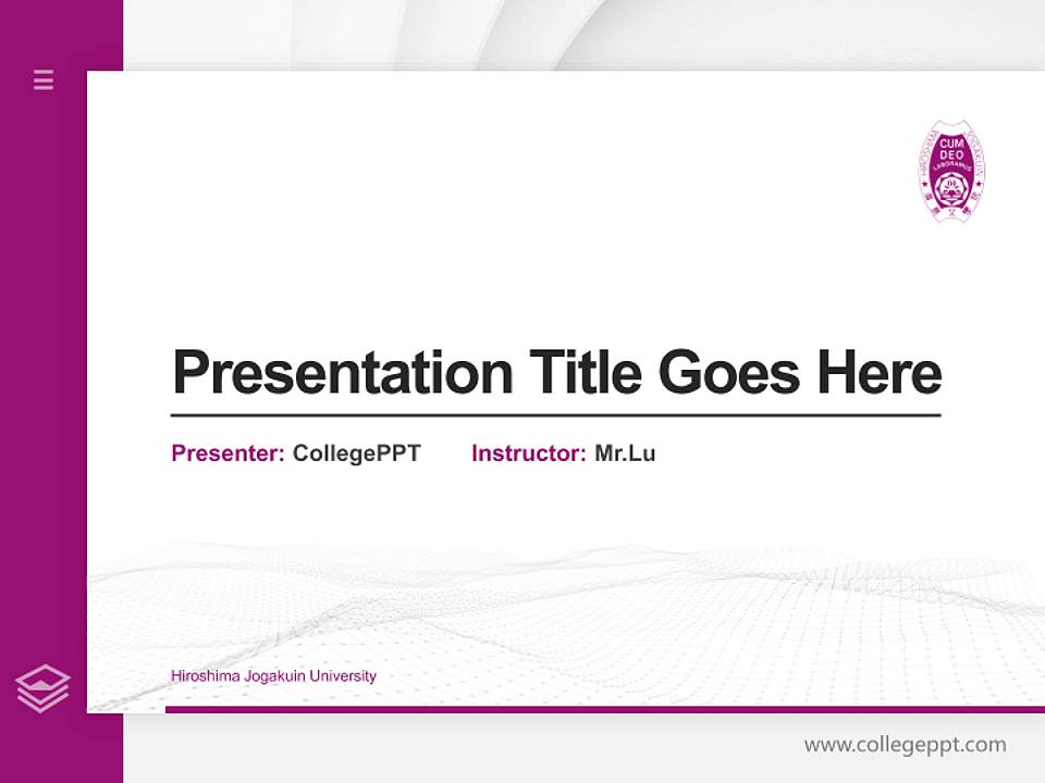 Hiroshima Jogakuin University Thesis Proposal/Graduation Defense PPT Template4:3 ratio PPT effect preview image5