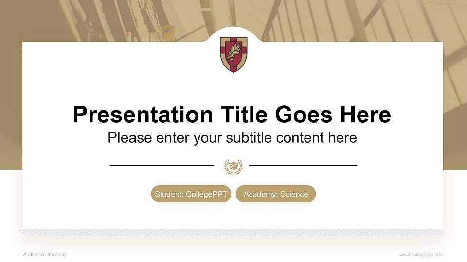 Anderson University National Scholarship Defense PPT Template16:9 ratio PPT effect preview image