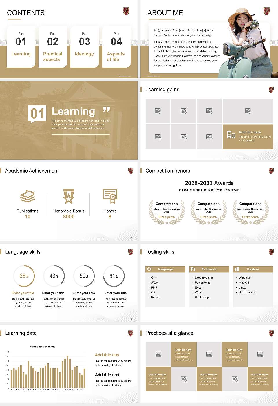 Anderson University National Scholarship Defense PPT Template16:9 ratio PPT effect preview image2