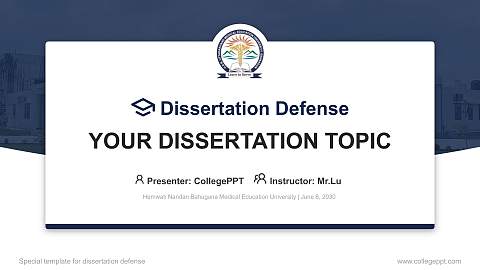 Hemwati Nandan Bahuguna Medical Education University Graduation Thesis Defense PPT Template