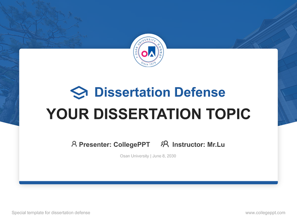 Osan University Graduation Thesis Defense PPT Template_Slide preview image1