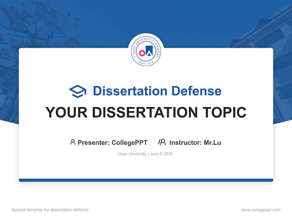 Osan University Graduation Thesis Defense PPT Template4:3 ratio PPT effect preview image7