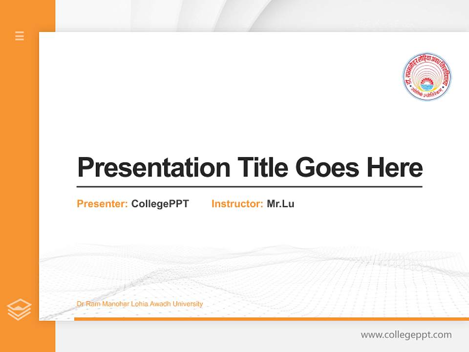 Dr Ram Manohar Lohia Awadh University Thesis Proposal/Graduation Defense PPT Template4:3 ratio PPT effect preview image5