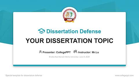 Bhakta Kavi Narsinh Mehta University Graduation Thesis Defense PPT Template