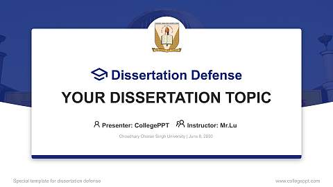 Choudhary Charan Singh University Graduation Thesis Defense PPT Template