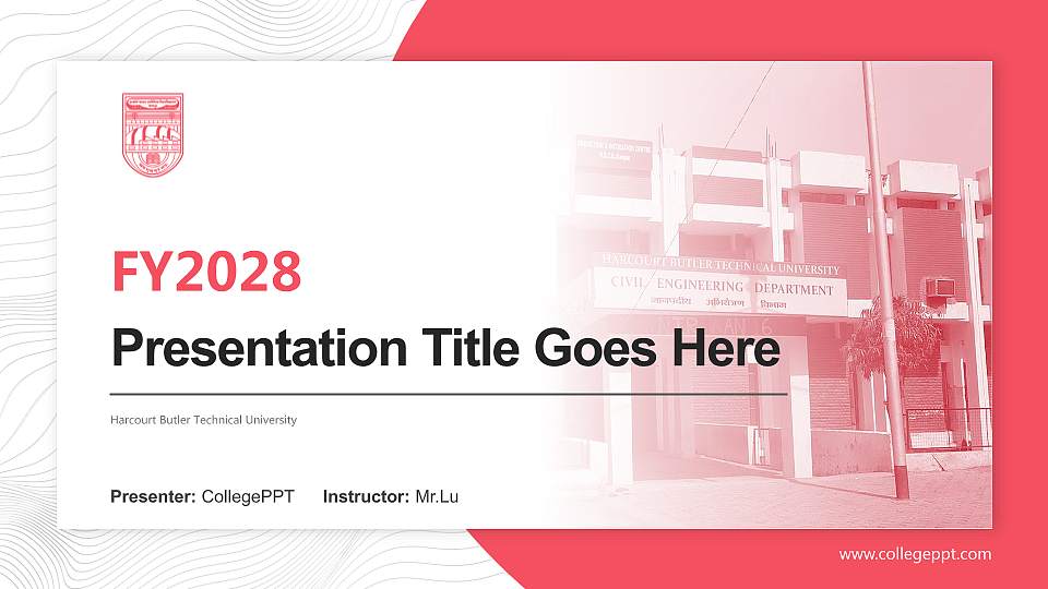 Harcourt Butler Technical University Academic Presentation/Research Findings Report PPT Template16:9 ratio PPT effect preview image