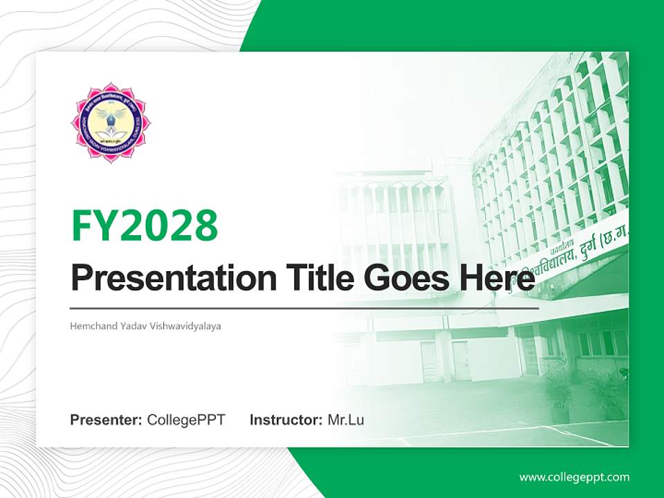 Hemchand Yadav Vishwavidyalaya Academic Presentation/Research Findings Report PPT Template4:3 ratio PPT effect preview image5